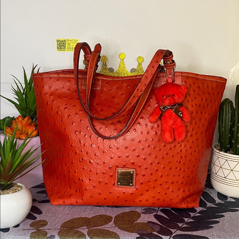 Dooney & Bourke Strawberry Ostrich Shopper